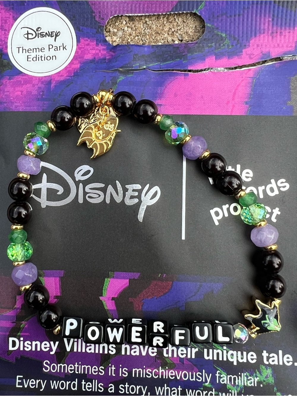 2026 Disney Parks Little Words Project Villains Maleficent Mystery LE Bracelet